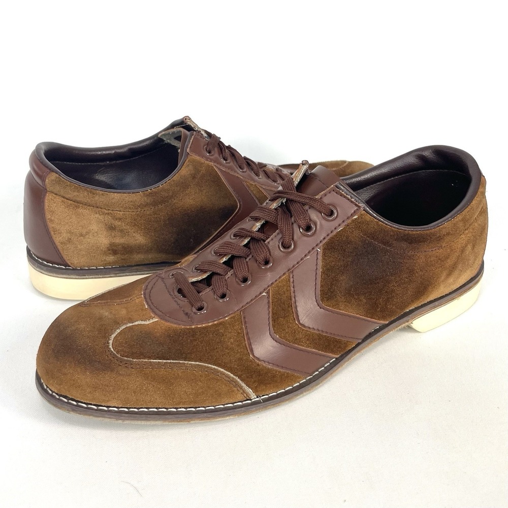 Brunswick Vintage 70s Brown Suede Leather Bowling Shoes Mens 12 Retro